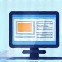 Icona di un monitor con strumenti di design